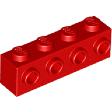 red brick modified 1 x 4 with studs on side