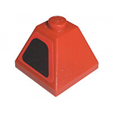 red slope 45 2 x 2 double convex with intake on red background pattern model left side sticker - sets 8143 8671