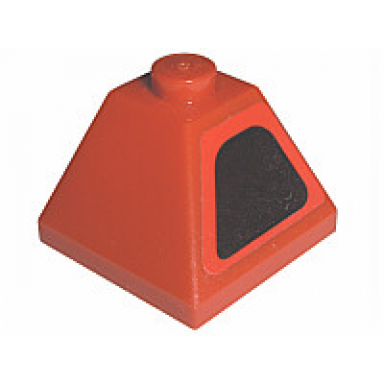 red slope 45 2 x 2 double convex with intake on red background pattern model right side sticker - sets 8143 8671