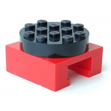 red turntable 4 x 4 locking grooved base with black top 30516 30658