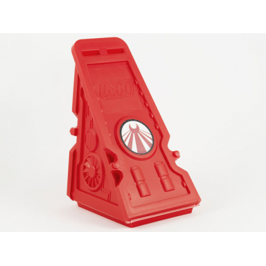 red vehicle racer launcher with warrior logo and stat card on inside pattern stickers - set 4569
