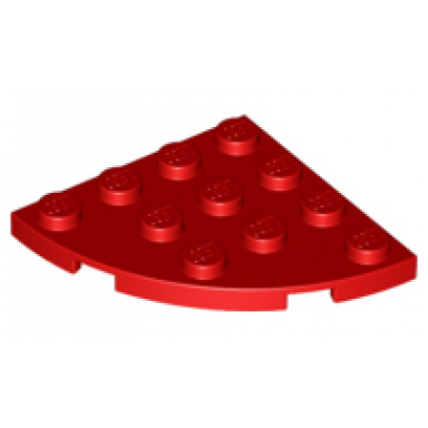 red plate round corner 4 x 4
