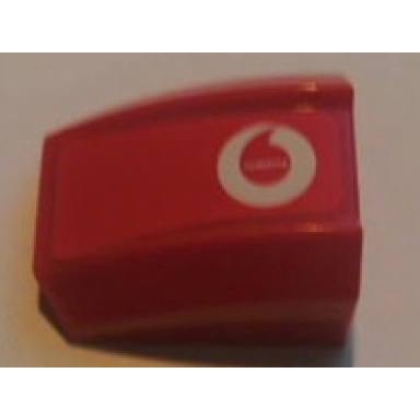 red slope curved 2 x 2 lip with vodafone pattern right sticker - sets 8654 8375
