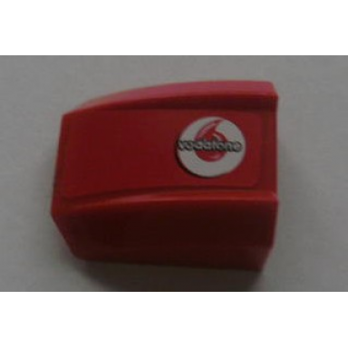 red slope curved 2 x 2 lip with vodafone logo pattern right sticker - sets 8672 8673