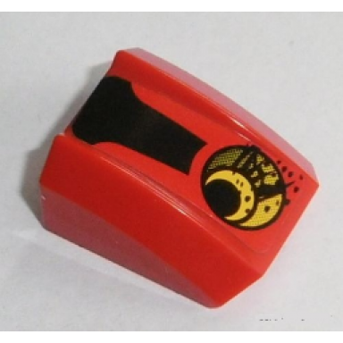red slope curved 2 x 2 lip with exhaust outlet and dirt and black stripe pattern model leftt side sticker - set 8864