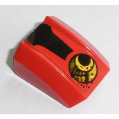 red slope curved 2 x 2 lip with exhaust outlet and dirt and black stripe pattern model right side sticker - set 8864