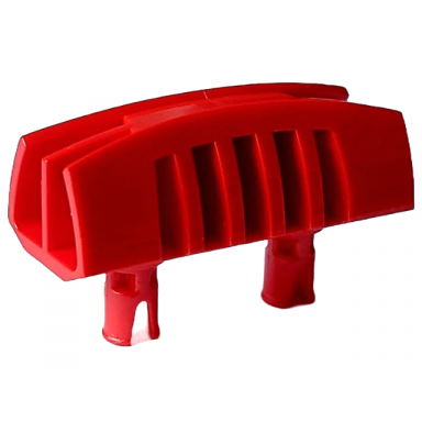 red vehicle grille 1 x 4 with 2 pins