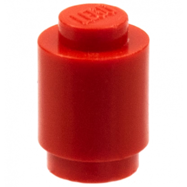 red brick round 1 x 1 - solid stud bottom lip