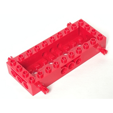 red vehicle base 4 x 10 x 1 1 3 with 8 x 2 recessed center 4 pins technic holes