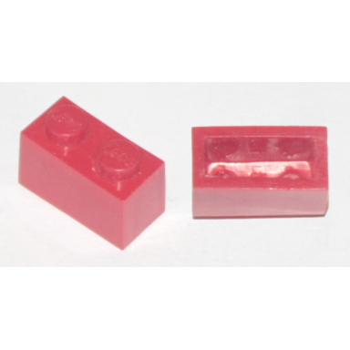 red brick 1 x 2 without bottom tube
