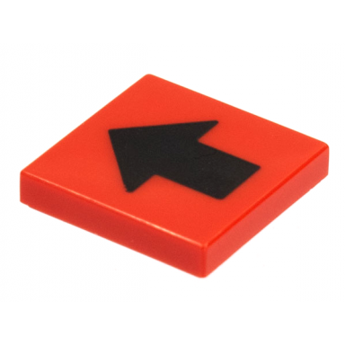 red tile 2 x 2 with wide black arrow pattern