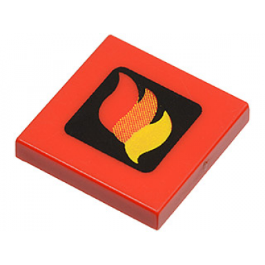 red tile 2 x 2 with classic fire logo small pattern