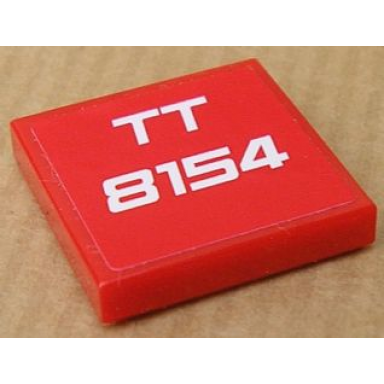 red tile 2 x 2 with white tt 8154 pattern sticker - set 8154