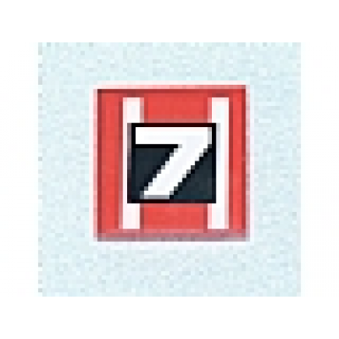 red tile 2 x 2 with 7 pattern sticker - set 7801