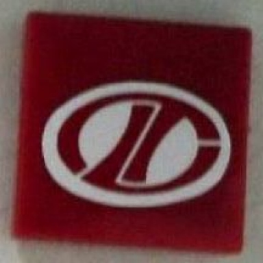 red tile 2 x 2 with red stylized lt on white oval racing logo pattern sticker - set 8422
