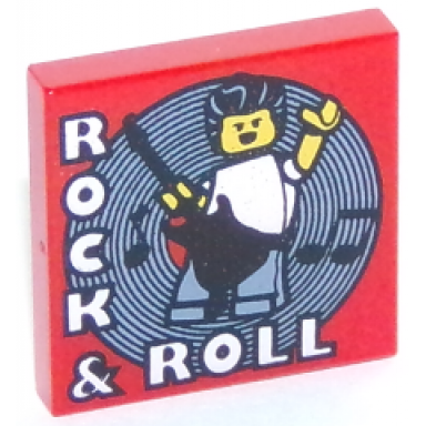 red tile 2 x 2 with rock roll pattern