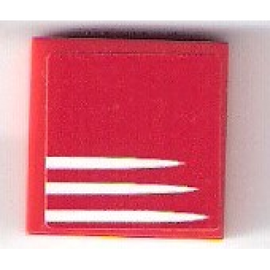 red tile 2 x 2 with 3 white stripes on red background pattern sticker - set 75876