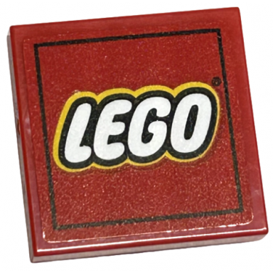 tile 2 x 2 with lego logo on red background pattern sticker - sets 40145 40305 40528 40574 and gear 40359