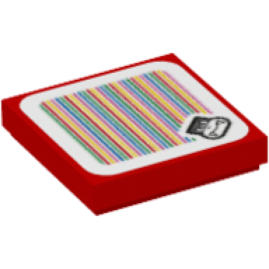 red tile 2 x 2 with super mario scanner code boom boom pattern sticker - sets 71387 71437