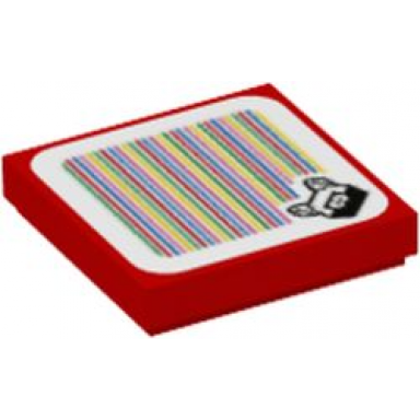red tile 2 x 2 with super mario scanner code para-biddybud pattern sticker - sets 71402 71437
