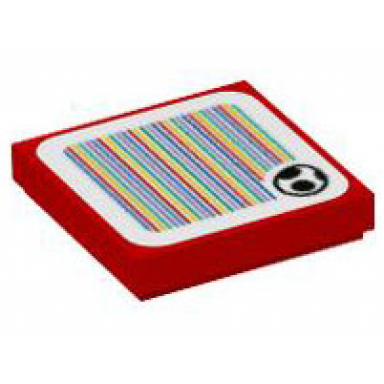 red tile 2 x 2 with super mario scanner code yoshi egg pattern sticker - set 71410