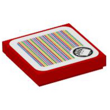 red tile 2 x 2 with super mario scanner code big koopa troopa pattern sticker - set 71412
