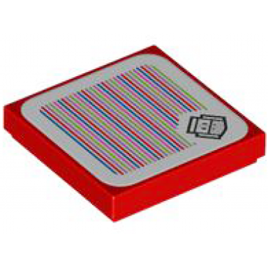 red tile 2 x 2 with super mario scanner code fire bro pattern sticker - set 71416
