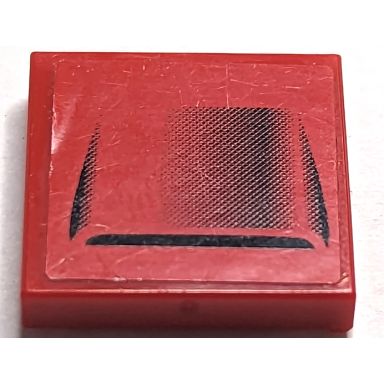 red tile 2 x 2 with black vehicle air intake on red background pattern sticker - set 8182