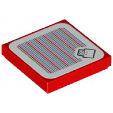 red tile 2 x 2 with super mario scanner code red koopa troopa pattern sticker - set 71417