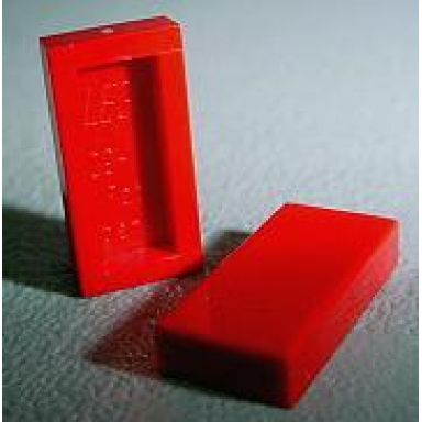 red tile 1 x 2 without groove