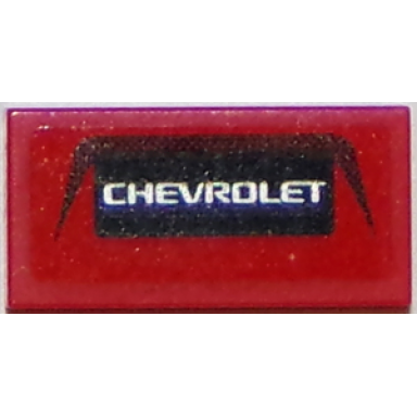 red tile 1 x 2 with chevrolet pattern sticker - set 75874