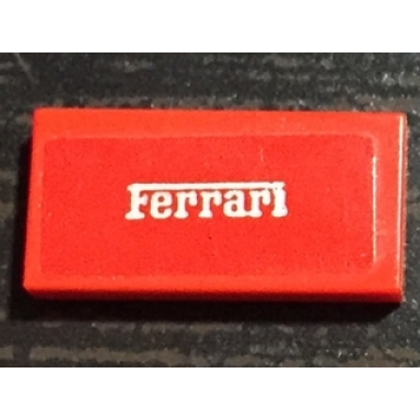 red tile 1 x 2 with silver ferrari pattern sticker - set 75899