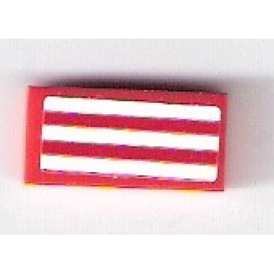 red tile 1 x 2 with red and white stripes pattern sticker - set 75876