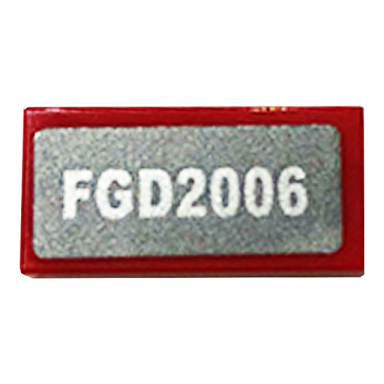 red tile 1 x 2 with fgd2006 pattern sticker - set 76895