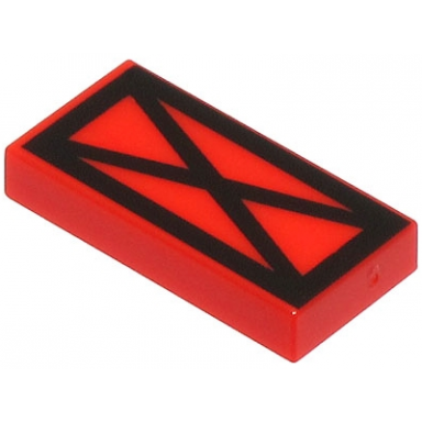 red tile 1 x 2 with black cross in rectangle pattern