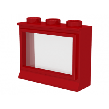 red window 1 x 3 x 2 with fixed glass