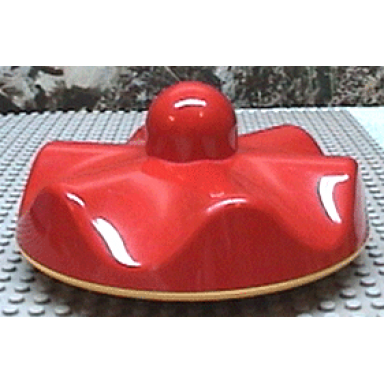 red primo stacking base round wavy large with top stud rattle and yellow base