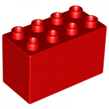 red duplo brick 2 x 4 x 2