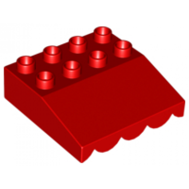 red duplo roof sloped 33 4 x 4 with awning overhang