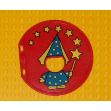 red duplo ball tube exit door with fairy pattern