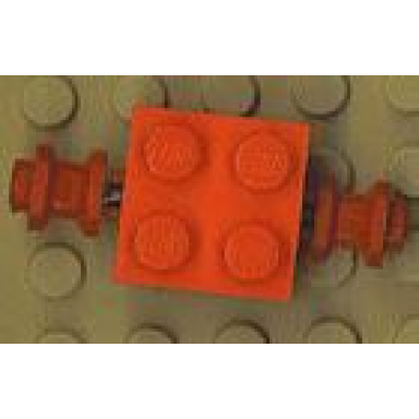 red brick modified 2 x 2 with red wheels for dually tire