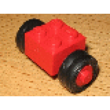 red brick modified 2 x 2 with red wheels for dually tire with black tires smooth small dually 3137c02 7b
