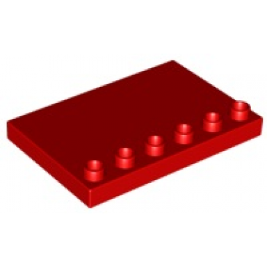 red duplo tile modified 4 x 6 with studs on edge