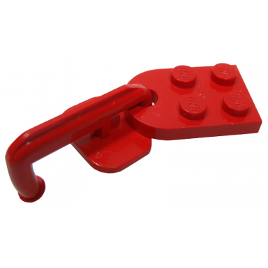 red plate modified 2 x 3 with hole train coupler closed with hook