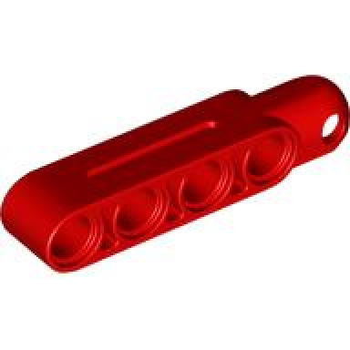 red technic steering arm 5 x 1 with tow ball socket rounded chamfered type 2
