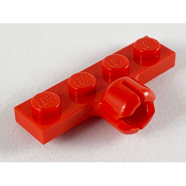 red plate modified 1 x 4 with tow ball socket short 4 slots 7mm socket length