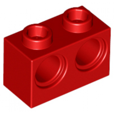 red technic brick 1 x 2 with holes
