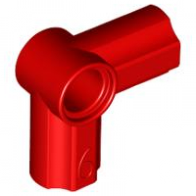 red technic axle and pin connector angled 6 - 90 degrees