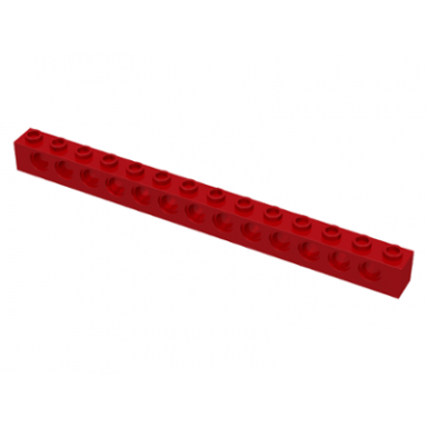 red technic brick 1 x 14 with holes