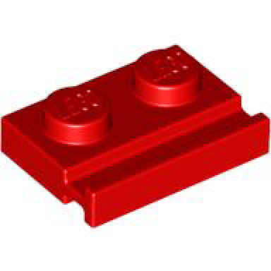 red plate modified 1 x 2 with door rail